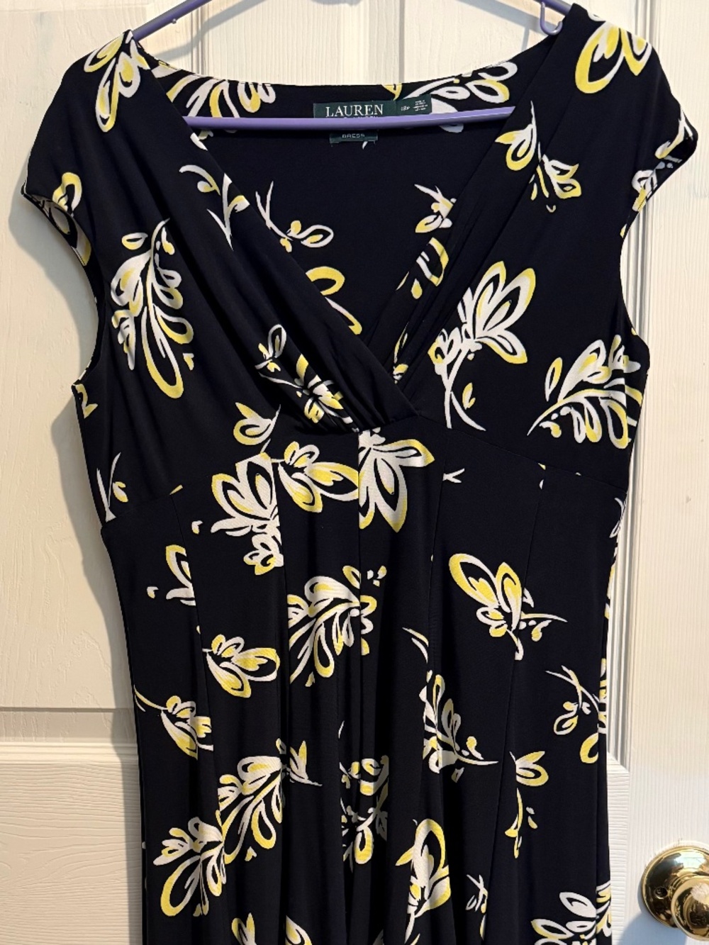 Lauren by Ralph Lauren Navy Floral cap sleeve Dress. 12P